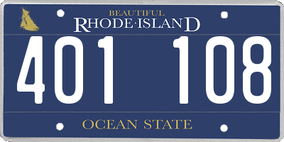 RI license plate 401108