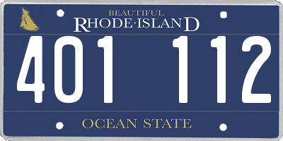 RI license plate 401112