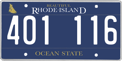 RI license plate 401116
