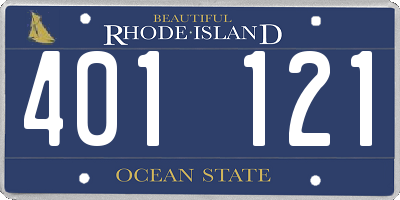 RI license plate 401121