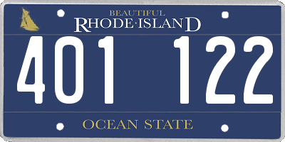 RI license plate 401122
