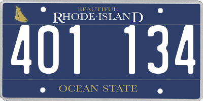 RI license plate 401134
