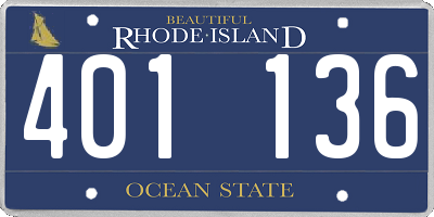 RI license plate 401136
