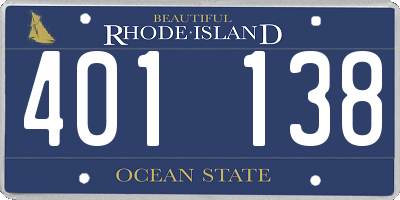 RI license plate 401138
