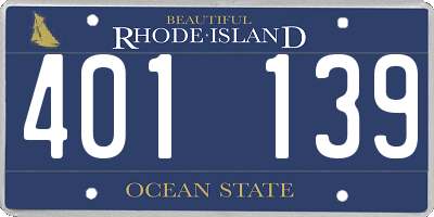 RI license plate 401139