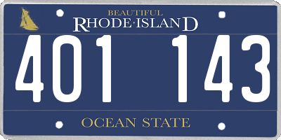 RI license plate 401143