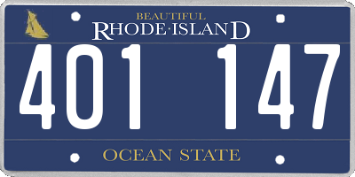 RI license plate 401147