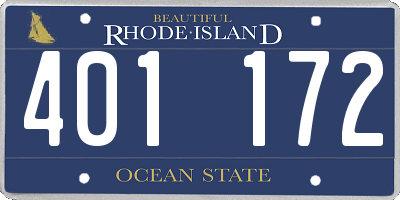RI license plate 401172