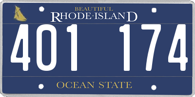 RI license plate 401174