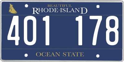 RI license plate 401178