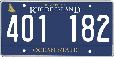 RI license plate 401182