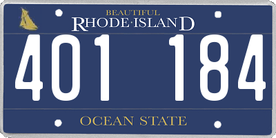 RI license plate 401184