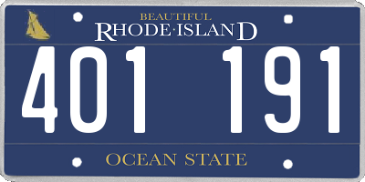 RI license plate 401191
