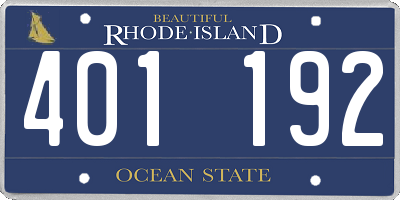 RI license plate 401192