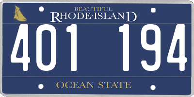 RI license plate 401194