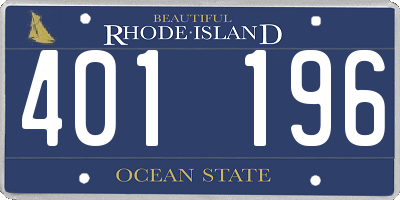 RI license plate 401196