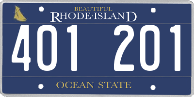 RI license plate 401201