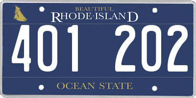 RI license plate 401202