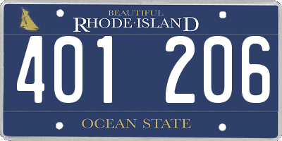 RI license plate 401206