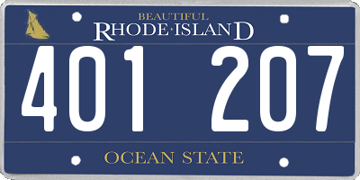 RI license plate 401207