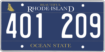 RI license plate 401209