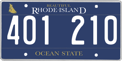 RI license plate 401210