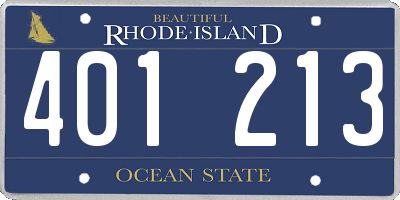 RI license plate 401213