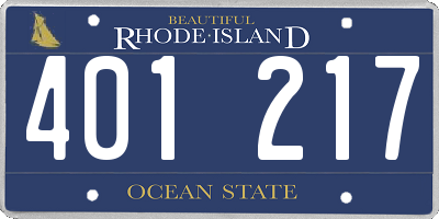 RI license plate 401217