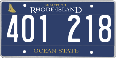 RI license plate 401218