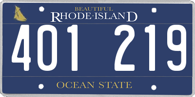 RI license plate 401219