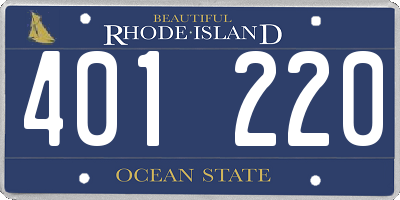 RI license plate 401220