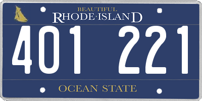 RI license plate 401221