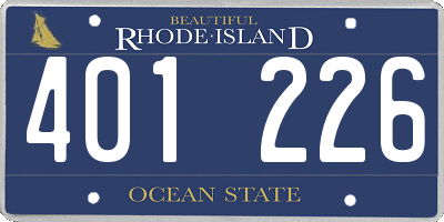 RI license plate 401226