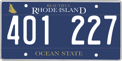 RI license plate 401227
