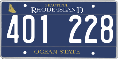 RI license plate 401228