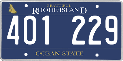 RI license plate 401229