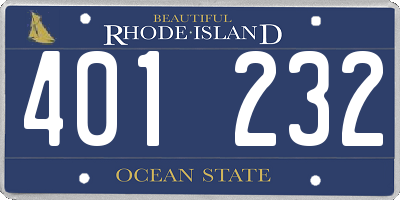 RI license plate 401232