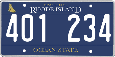 RI license plate 401234