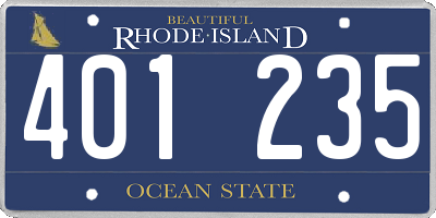 RI license plate 401235
