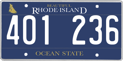 RI license plate 401236