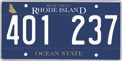 RI license plate 401237