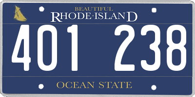 RI license plate 401238
