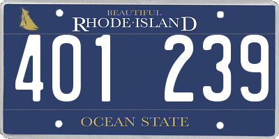 RI license plate 401239