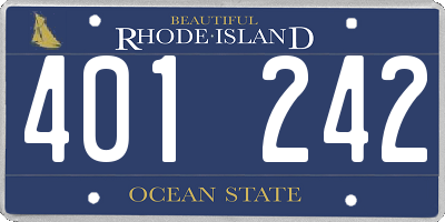 RI license plate 401242