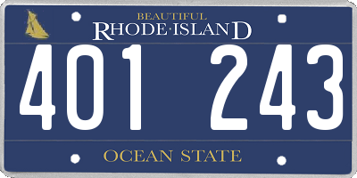 RI license plate 401243