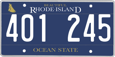 RI license plate 401245
