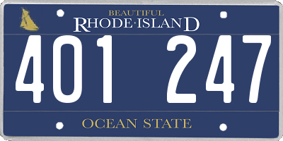 RI license plate 401247