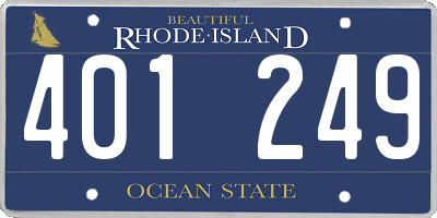 RI license plate 401249