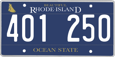RI license plate 401250