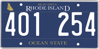 RI license plate 401254